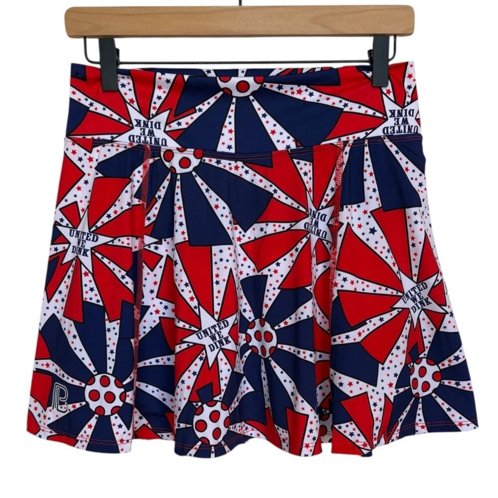 Pickelball Bella Aline Dink Patriotic Red White and Blue Athletic Skort size 2